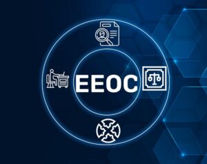 The symbol for an EEOC complaint and an employer retaliating for filing a complaint.